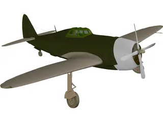 Republic P-47 Thunderbolt Greenhouse Canopy 3D Model