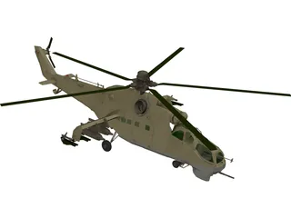 Mil Mi-24 Hind D 3D Model