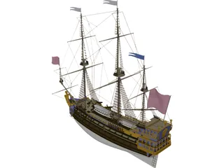 La Sirene Ship Of Line 3D Model