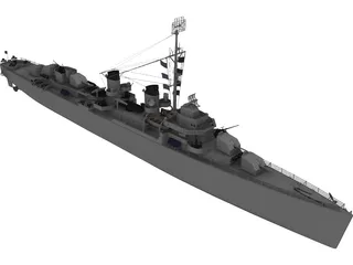 USS Fletcher 3D Model