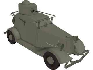 BA-20 Russian Armoured Car 3D Model