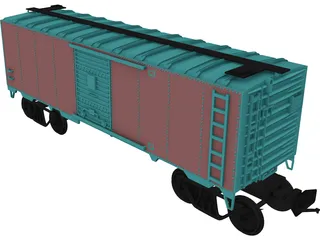 Cargo Wagon Car Box 3D Model