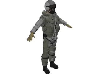 Fighter Pilot 3D Model