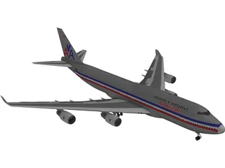 Boeing 747-400 Airliner 3D Model