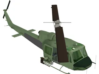 Bell UH-1H Huey 3D Model