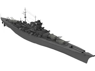 Battleship Bismarck 3D Model
