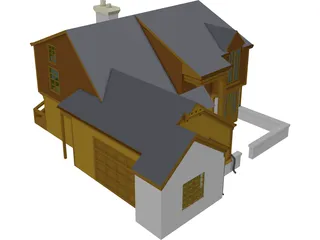 House Two Story Traditional 3D Model