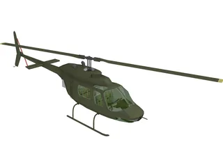 Bell 206 JetRanger [+Interior] 3D Model