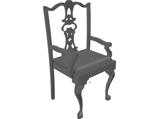 Chair Chippendale Cabriole Leg 3D Model