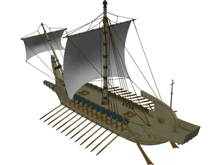 Greek Warship 3D Model