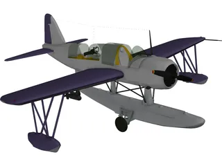 Vought OS2U Kingfisher 3D Model