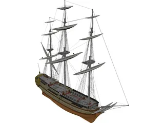 Le Glorieux Ship Of Line 3D Model