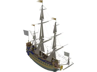 Le Soleil Royal Ship Of Line 3D Model