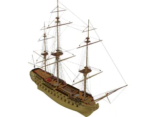 Le Superbe Ship Of Line 3D Model