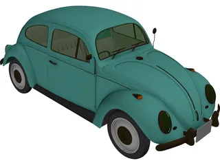 Volkswagen Beetle (1954) 3D Model