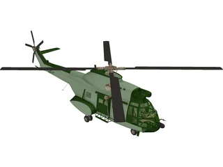 Aerospatiale SA 330 Puma 3D Model