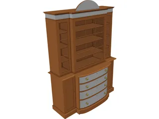 Bookcase Satinwood 3D Model