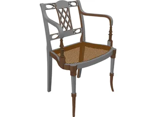 Chair Sheraton Elbow 3D Model