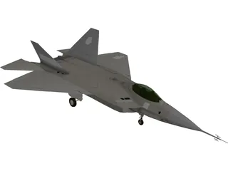 YF-22 Lightning 3D Model