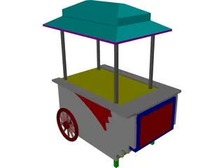 Vending Peddler's Cart 3D Model