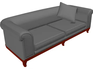 Sofa Round Back 3D Model