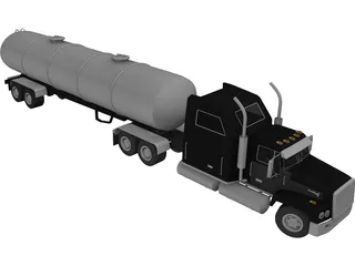 Semi Tanker 3D Model