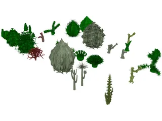 Cactuses Collection 3D Model