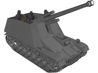 Sd.KfZ 165 Hummel Mobile Artillery 3D Model