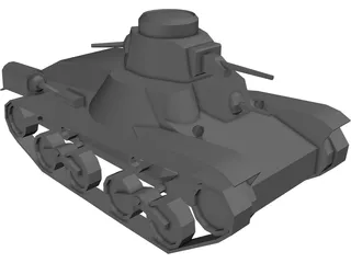 Type 95 Ha-Go Light Tank 3D Model