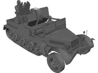 Sd.KfZ. 10-5 AA Vehicle 3D Model