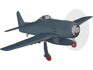 F8F-2 Bearcat 3D Model