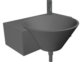 Modern Bathroom Hand Basin - Arke540 and Tap (Faucet) 3D Model