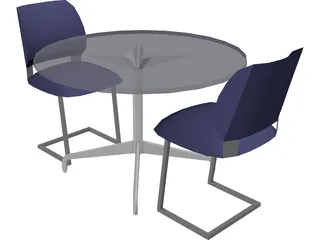 Table with Chairs 3D Model