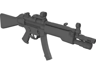 H&K MP5A4 Tactical Submachinegun 3D Model