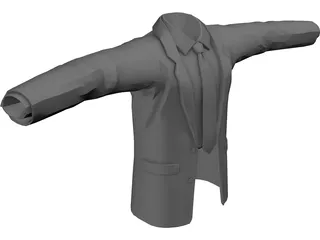 Shirt Tie and Suitcoat 3D Model