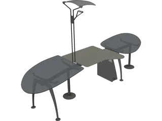 Super Office Desk 3D Model