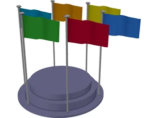 Flags 3D Model