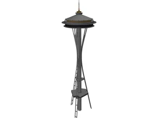 Seattle Space Needle Tower 3D Model