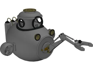 Submarine Sub Fantasy 3D Model