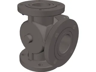 3-Way Valve 3D Model