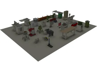 Woodworking Equipment 3D Model