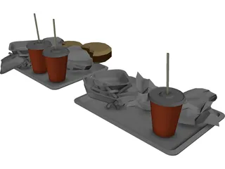 Fast Food Meals 3D Model