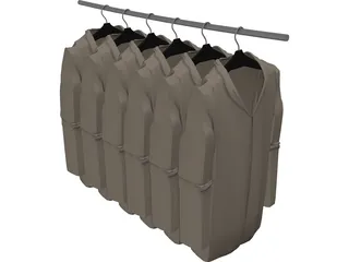 Jackets on Hangers 3D Model