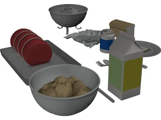 Meal Prep Items 3D Model