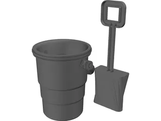 Sand Pail and Shovel 3D Model