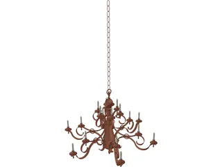 Bronze Chandelier 3D Model