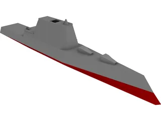 DDX Multi-Mission Stealth Destroyer 3D Model