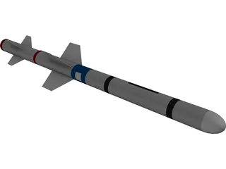 RIM-7 Sea Sparrow Missile 3D Model