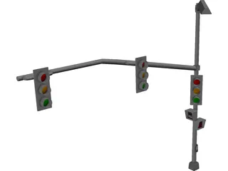 Street Traffic Light 3D Model