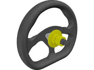 Race Car Steering Wheel (10 Inch For Small Formula Car) 3D Model